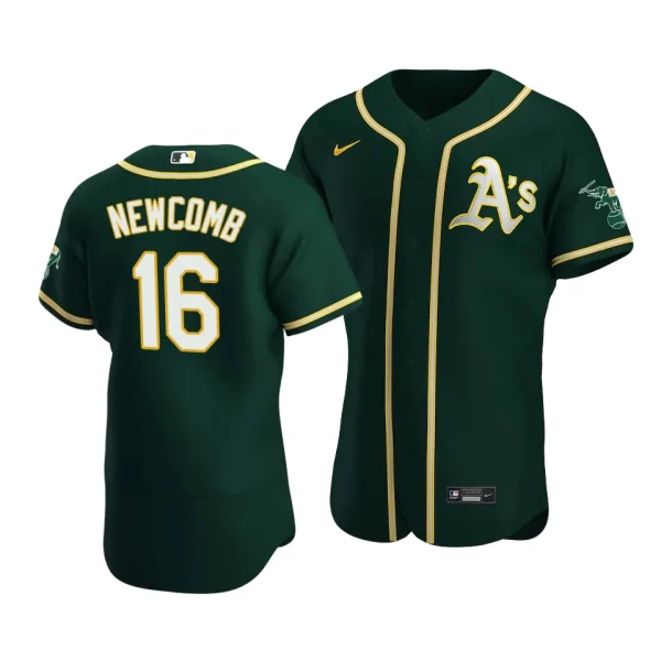 Authentic Sean Newcomb Oakland Athletics Green Alternate Jersey | Official MLB Gear