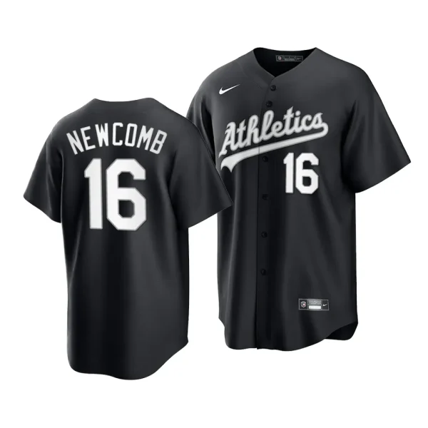 Show your undying support for the Oakland Athletics with our authentic Sean Newcomb Official Replica Jersey. This premium-quality jersey, available in striking black and white, is a must-have for any die-hard fan. Crafted for comfort and style, it mirrors the design worn by Sean Newcomb on the field, ensuring you look and feel like part of the team. Featuring durable, breathable fabric, this jersey ensures you stay cool and comfortable whether you're cheering from the stands or playing a game with friends. The bold Oakland Athletics logo, alongside Newcomb's name and number, is prominently displayed, making this jersey a standout piece of fan apparel. Perfect for game days, fan events, or casual wear, this jersey is versatile and makes a great gift for any Athletics enthusiast. It's not just a jersey; it's a statement of loyalty and pride. Embrace the spirit of the game and wear your Sean Newcomb jersey with pride!