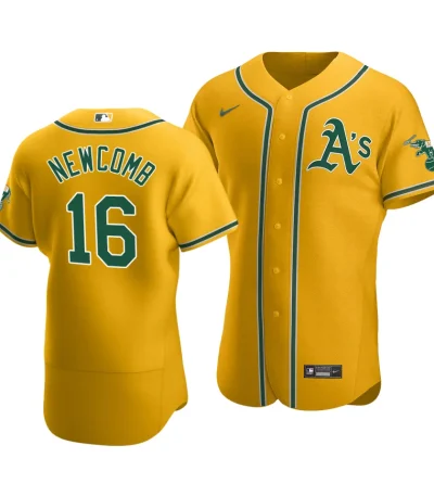 Sean Newcomb Oakland Athletics Gold Home Jersey - Authentic MLB Apparel Online