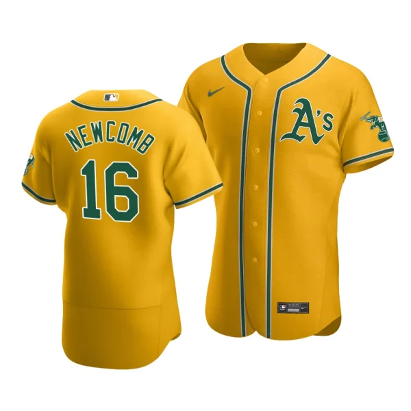 Sean Newcomb Oakland Athletics Gold Home Jersey - Authentic MLB Apparel Online