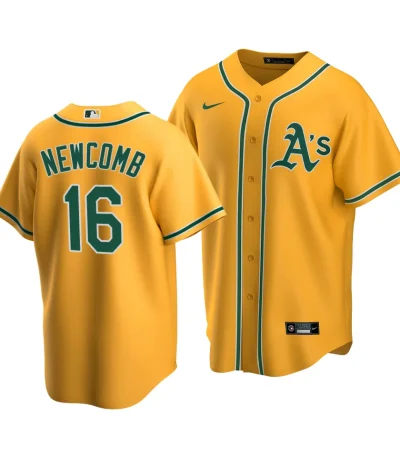 Sean Newcomb Oakland Athletics Gold Replica Alternate Jersey - Official MLB Merchandise