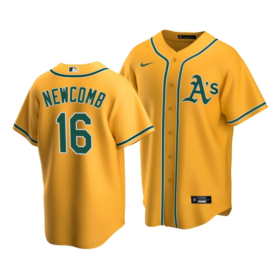 Sean Newcomb Oakland Athletics Gold Replica Alternate Jersey - Official MLB Merchandise