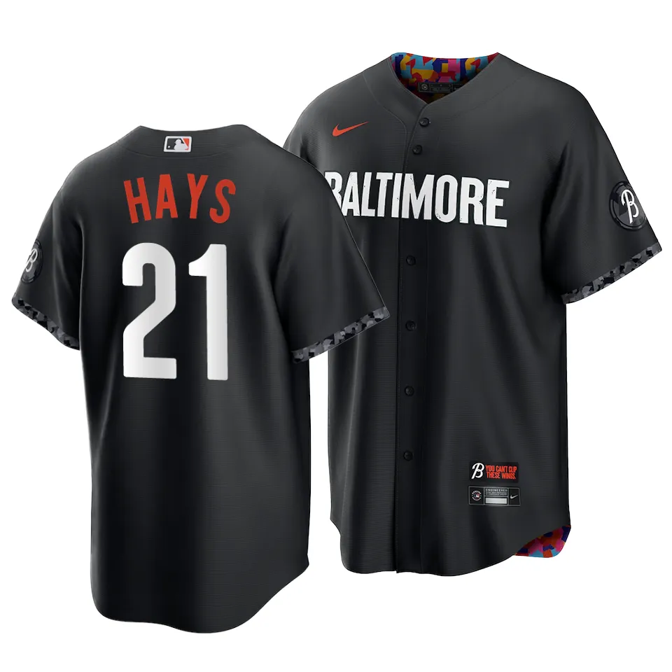 Austin Hays Jersey - Baltimore Orioles 2023 City Connect Black Replica Jersey