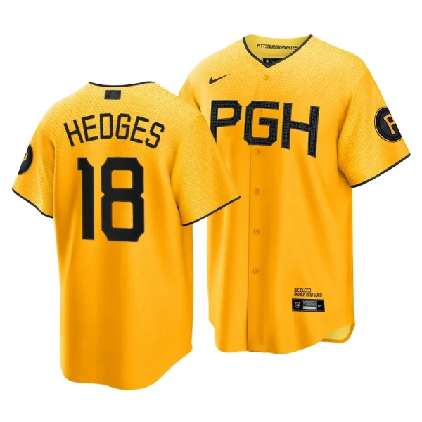 Austin Hedges Pittsburgh Pirates 2023 City Connect Gold Replica Jersey