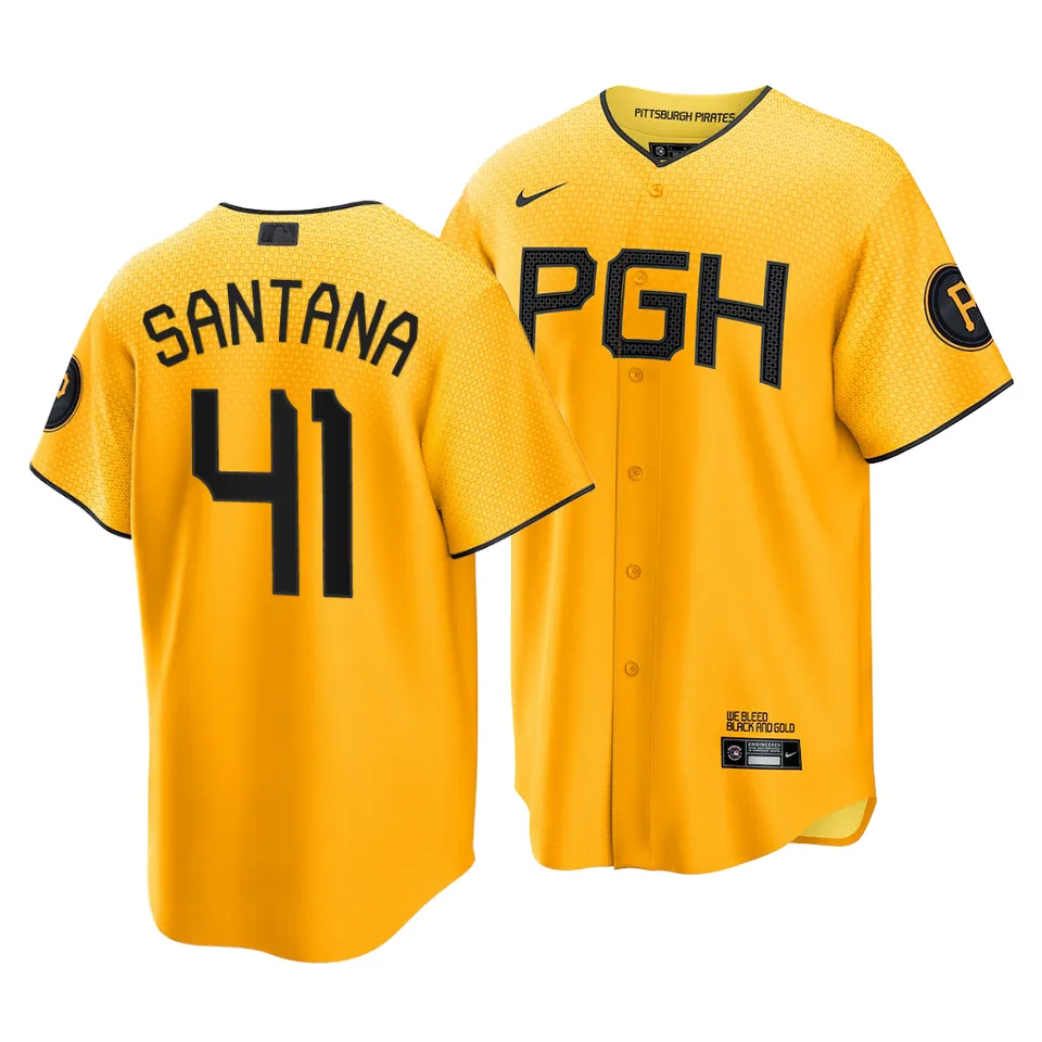 Carlos Santana Pittsburgh Pirates 2023 City Connect Gold Replica Jersey