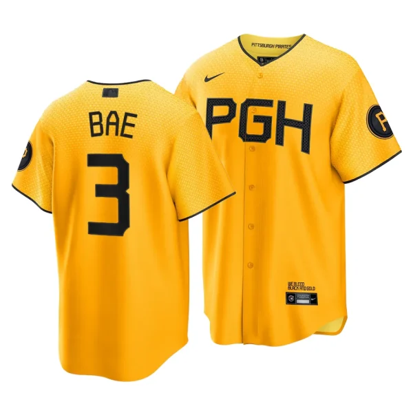 Ji Hwan Bae Pittsburgh Pirates 2023 City Connect Gold Replica Jersey